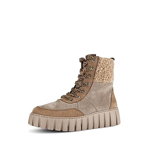 Gabor Damen Combat Boots, Frauen Stiefeletten,Wechselfußbett,Moderate Mehrweite (G),uebergangsschuhe,desert/wood(Webl.),36 EU / 3.5 UK von Gabor