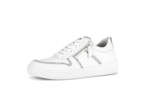 Gabor Damen Low-Top Sneaker, Frauen Halbschuhe,Wechselfußbett,Best Fitting,Laufschuhe,schnürschuhe,schnürer,Weiss/lightgrey,39 EU / 6 UK von Gabor