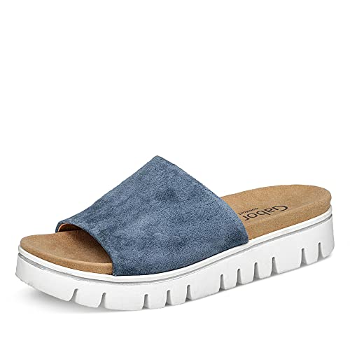 Gabor Damen Pantoletten, Frauen Slip On, Moderate Mehrweite (G), Schlupfschuhe, schluepfschuhe, Slides, Slip-ons, Mules, Jeans, 37 EU / 4 UK, Blau Jeans, 82.880 von Gabor