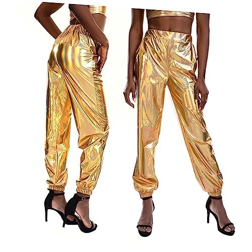 Gadpiparty 1stk Reflektierende Kleidung Hip-hop-Hose Für Frauen Neon Leggings Damen Jogger Neonkleidung Metallic-Hose Holographische Hosen Frauen Frauenhose Neon Top Lose Jogginghose Fräulein von Gadpiparty