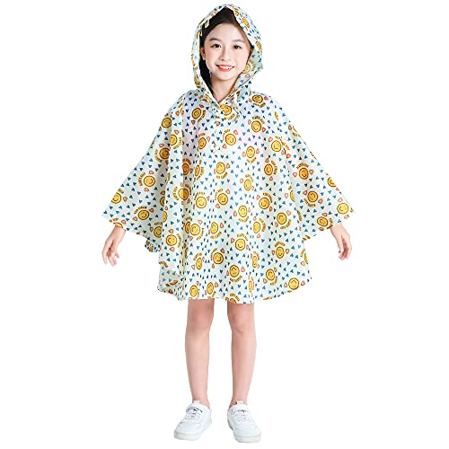 Gaga city Regencape Fahrrad kinder Regenponcho Jungen Regenponcho Kinder mit Tasche Lächeln Gedruckt XL/8-12 Jahre von Gaga city