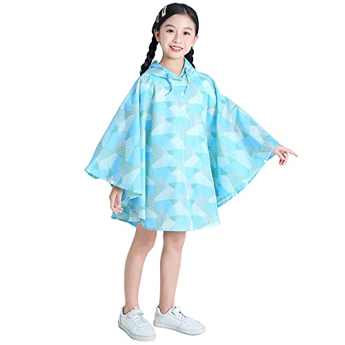 Regenponcho Kinder Mädchen Regencape Regenmantel Cape Kinder Blau gedruckt S 1 Jahr 2 Jahre 3 Jahre von Gaga city