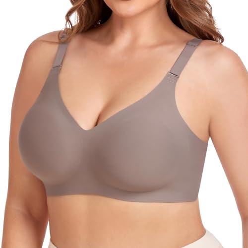 Gailife Atmungsaktiver BH Damen Ohne B¨¹Gel Bequem und weich Bustier Damen Unsichtbarer Schlaf BH mit zus?tzlicher BH-Verl?ngerung Grau 3XL von Gailife