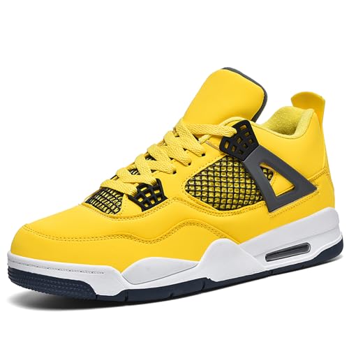 Gakricrey Retro Sneaker AJ 4 Herren Basketballschuhe Skateboardschuhe Laufschuhe Turnschuhe Walkingschuhe Sportschuhe AY004 gelb EU 41 von Gakricrey