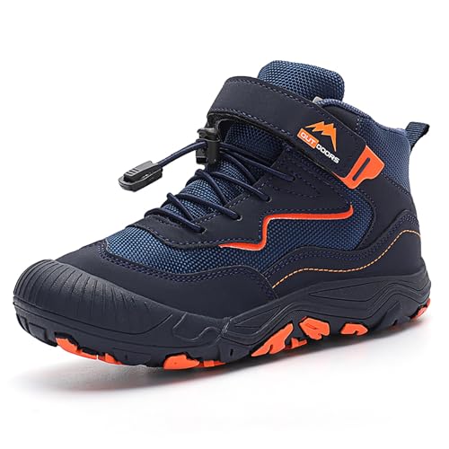 Gakricrey Kinder Wanderschuhe Unisex Outdoor Trekkingschuhe rutschfeste Leichtes Kinderschuhe Wanderstiefel Sportschuhe für Jungen Mädchen K005 Dunkelblau EU 27 von Gakricrey