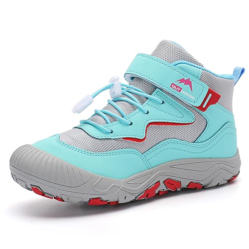 Gakricrey Kinder Wanderschuhe Unisex Outdoor Trekkingschuhe rutschfeste Leichtes Kinderschuhe Wanderstiefel Sportschuhe für Jungen Mädchen K005 Mondlicht EU 33 von Gakricrey