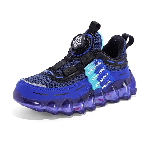 Gakricrey Laufschuhe Kinder Turnschuhe Mädchen Jungen Leicht Kinderschuhe Sportschuhe Atmungsaktiv Mesh Sneakers W3110 Saphirblau EU 35 von Gakricrey