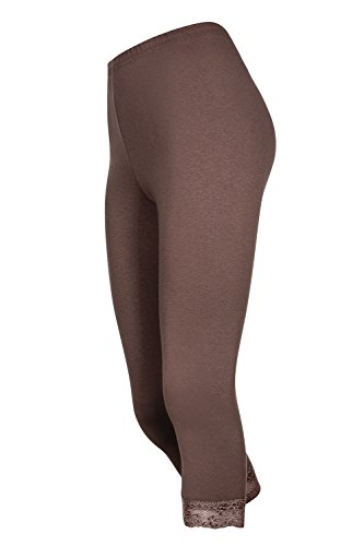 Galaxie Capri Damenleggings mit Spitze, Beige, L von Galaxie