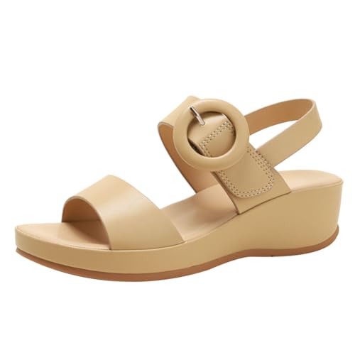 Galindopia Wedge Heel Slide Slide Double Strappy Casual Ohne Verschluss Arch Support Orthopetic Footbed Cushioned Gemütlich Strand Vacation Walking Schuhe Apricot Size 37 Galindopia Wedge Heel Slide Slide Double Strappy Casual Ohne Verschluss Arch Support Orthopetic Footbed Cushioned Gemütlich Strand Vacation Walking Schuhe Apricot Size 37 von Galindopia