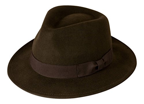 Gamble & Gunn 100% Wollfilz Fedora Braun Gr. X-Large, braun von Gamble & Gunn