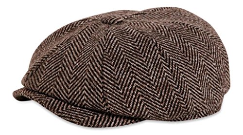 Gamble & Gunn Shelby Schirmmtze mit Knopf Oben, Tweed, Braun Gr. 63 cm, braun von Gamble & Gunn