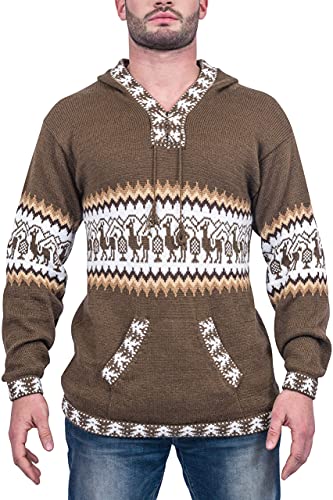 Gamboa Alpaka Pullover Herren Strickpullover Norwegerpullover Winterpullover Männer für Herbst Winter von Gamboa