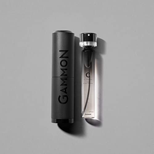 GAMMON Black Notes Parfum Starter C (1x20 ml), das frisch-holzige BLACK DRUMS Herren Parfum, Citrus Duft für Männer mit 20 prozent Parfum-Öl, inklusive hochwertigem Aluminium Suit von Gammon