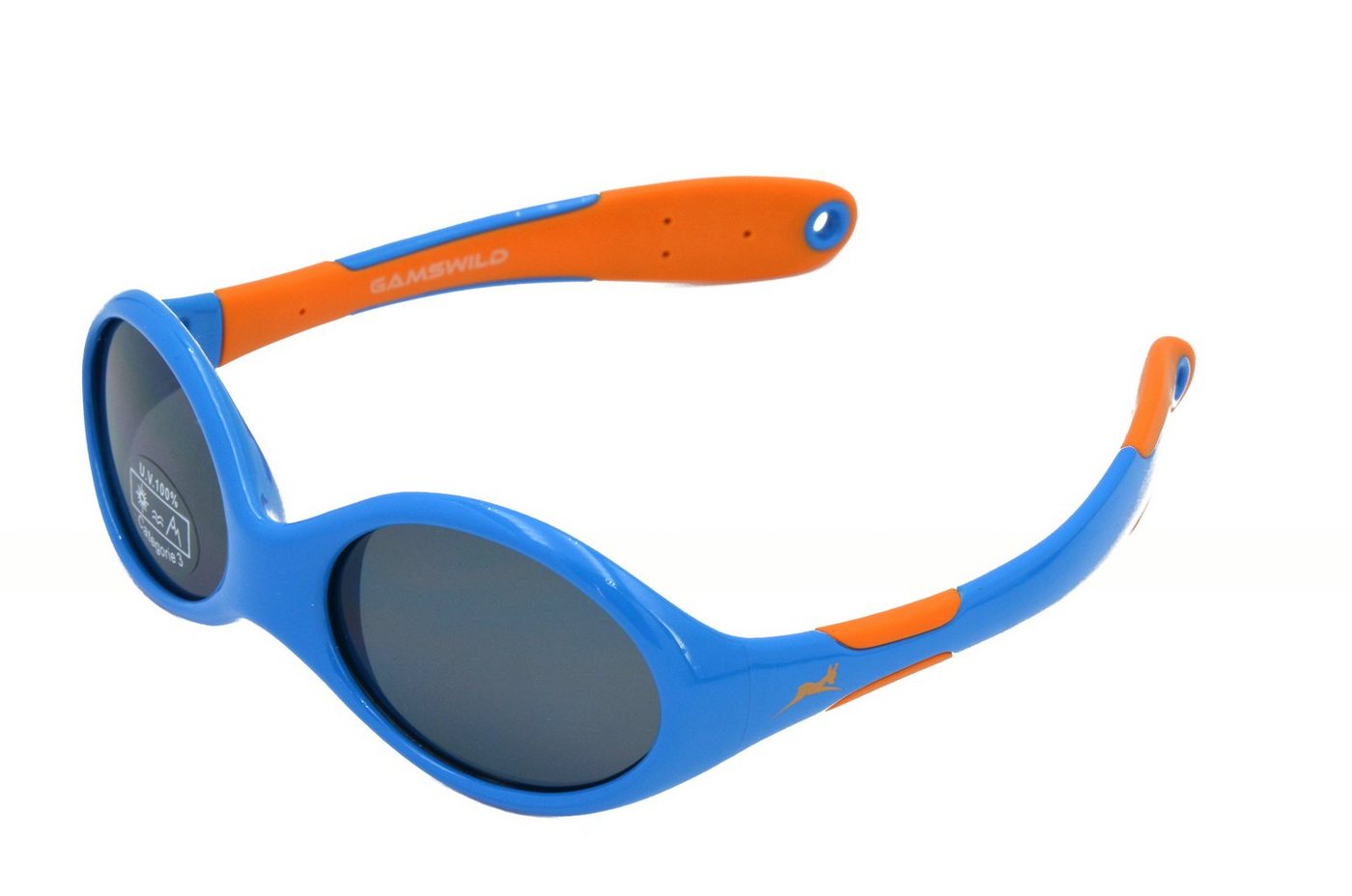 Gamswild Sonnenbrille UV400 GAMSKIDS Babybrille 0-3 Jahre Kleinkindbrille Mädchen Jungen kids Modell WK5716 in blau-orange, rosa-pink, grün von Gamswild