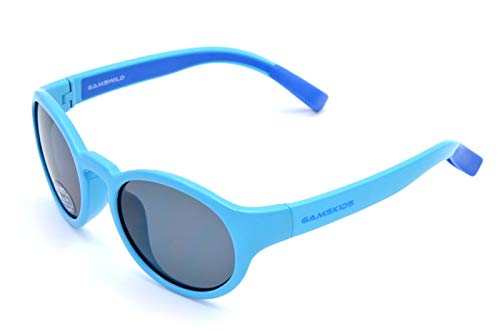 Gamswild WK5417 Sonnenbrillen Kinderbrille ca. 5-10 Jahre Kleinkindbrille kids Mädchen Jungen Unisex | blau | grün | lila | GAMSKIDS, Farbe: Blau von Gamswild