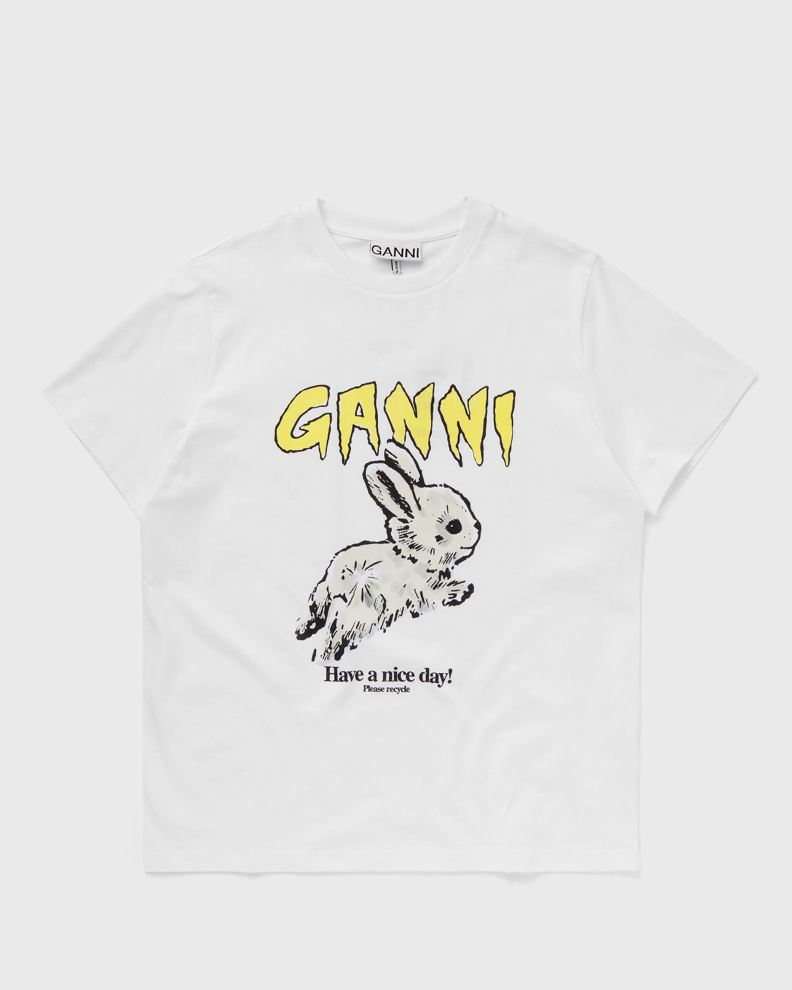 Ganni Basic Jersey Bunny Relaxed T-shirt women Shortsleeves white in Größe:S von Ganni