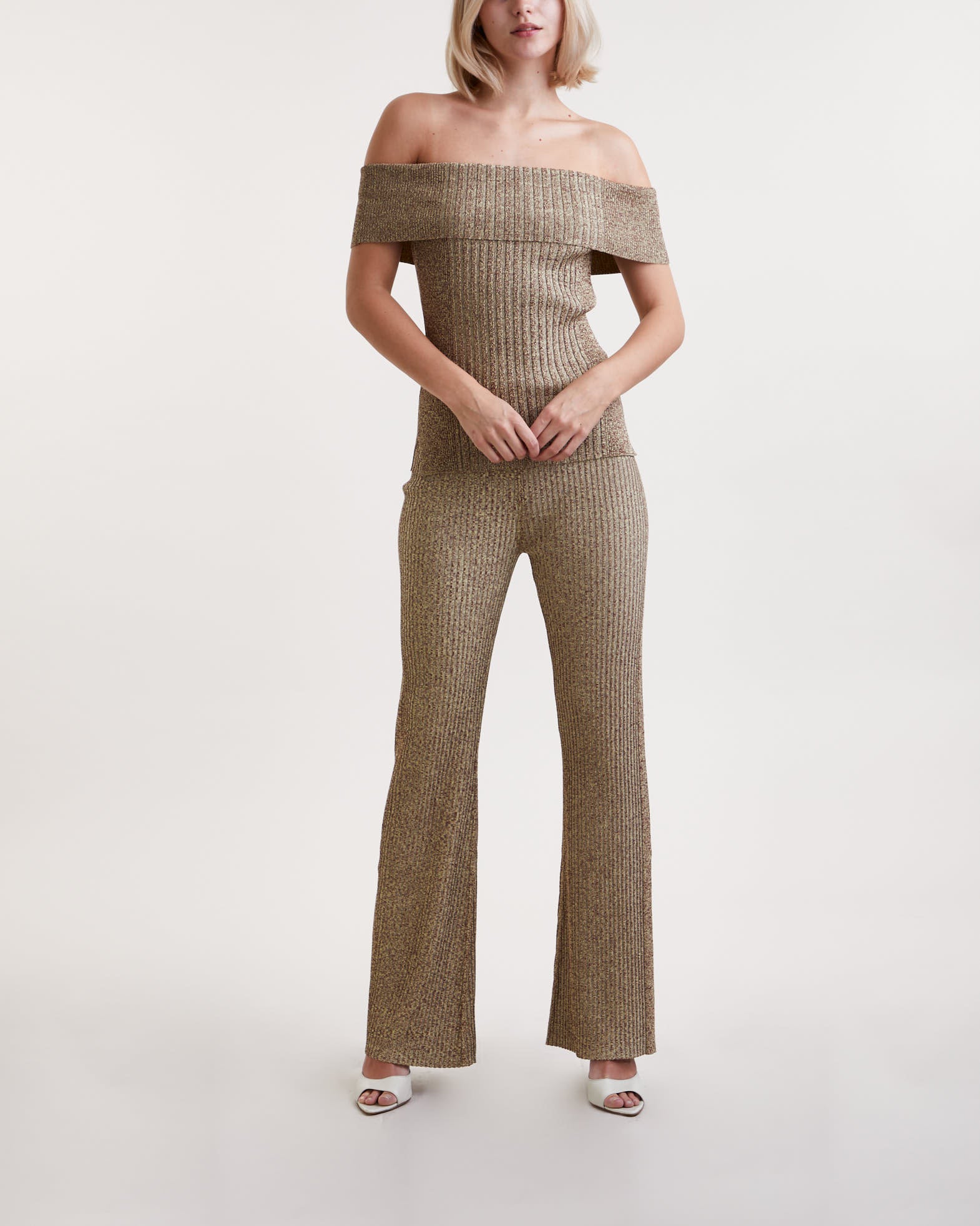 Ganni Trousers Melange Knit Pants Brown von Ganni