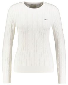 Damen Strickpullover mit Zopfmuster Slim Fit von Gant