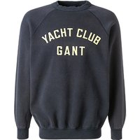 Gant Herren Sweatshirt blau Baumwolle Logo und Motiv von Gant