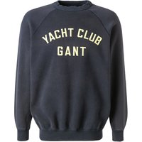 Gant Herren Sweatshirt blau Baumwolle Logo und Motiv von Gant