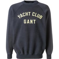 Gant Herren Sweatshirt blau Baumwolle Logo und Motiv von Gant