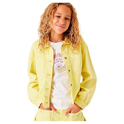 Garcia Kids Mädchen Colbert + Gilet Leichte Baumwolljacke, Fresh Lemon, 128/134 von GARCIA DE LA CRUZ