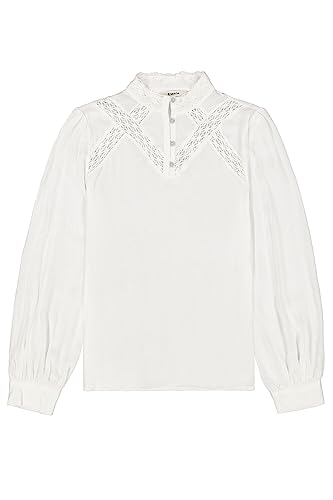 Garcia Damen Shirt Long Sleeve Bluse, Off White Stripe, Medium von GARCIA DE LA CRUZ