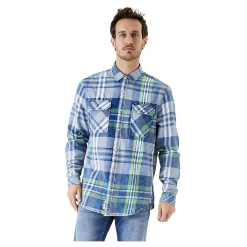 Garcia Herren Shirt Long Sleeve Hemd, Stone Blue, XL von GARCIA DE LA CRUZ