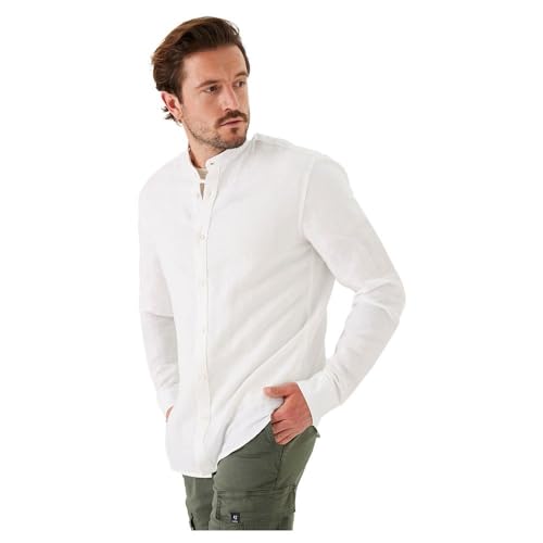 Garcia Herren Shirt Long Sleeve Hemd, White, L von GARCIA DE LA CRUZ