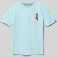 Garcia T-Shirt mit Label-Print in Bleu, Größe 152 von Garcia