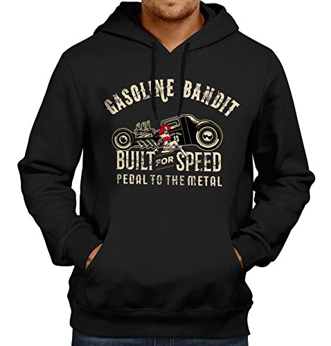 GASOLINE BANDIT® Design - Rockabilly Biker Racer Kapuzen-Pullover: Pedal to The Metal-XL von Gasoline Bandit