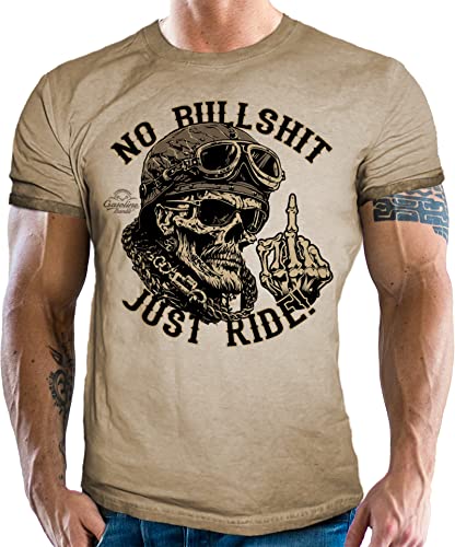 Gasoline Bandit Biker Racer Motorrad Herren T-Shirt: Just Ride von Gasoline Bandit