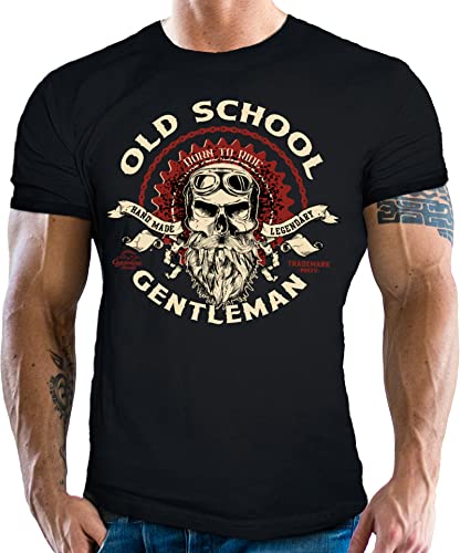 Gasoline Bandit Biker Racer Motorrad Herren T-Shirt: Old School Gentleman von Gasoline Bandit