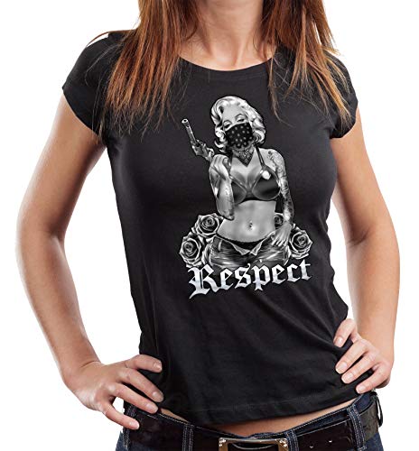 Damen Lady Biker T-Shirt: Respect von Gasoline Bandit