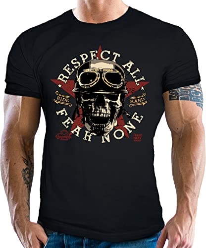 Gasoline Bandit Original Hot Rod Rockabilly Biker Motorrad T-Shirt: Respect All von Gasoline Bandit