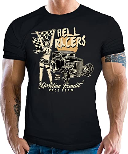 Gasoline Bandit Original Hot Rod Rockabilly T-Shirt: Moonshine Racing von Gasoline Bandit