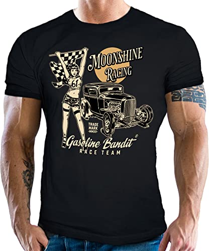 Gasoline Bandit Original Hot Rod Rockabilly T-Shirt: Moonshine Racing von Gasoline Bandit