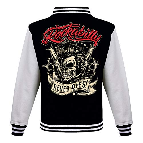 Gasoline Bandit Rockabilly Baseball College Jacke - Never Dies XL von Gasoline Bandit