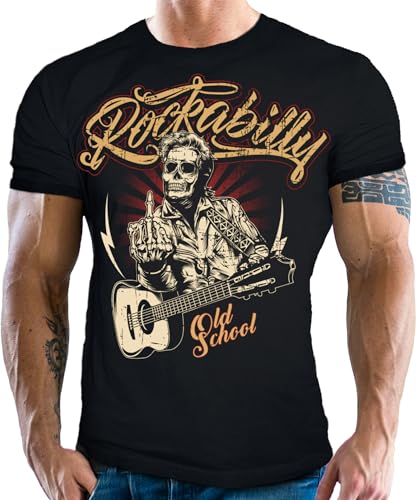 Gasoline Bandit Rockabilly Herren T-Shirt: Old School - Big Size Print von Gasoline Bandit