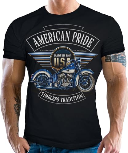 Herren T-Shirt für Motorradfahrer und Biker: Timeless American Tradition von Gasoline Bandit
