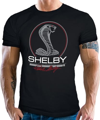 Herren T-Shirt für US Muscle Car Fahrer und Fans - Original Shelby Lizenz: Cobra Logo von Gasoline Bandit