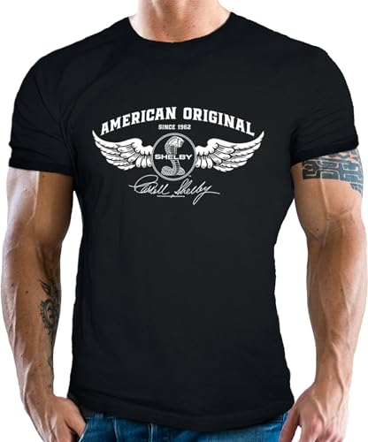 Herren T-Shirt für US Muscle Car Fahrer und Fans - Original Shelby Lizenz: Cobra Wings von Gasoline Bandit