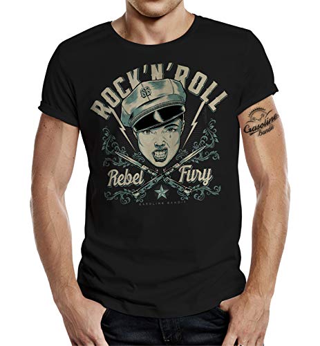 Rockabilly Fan T-Shirt: Rebel Fury 2XL von Gasoline Bandit