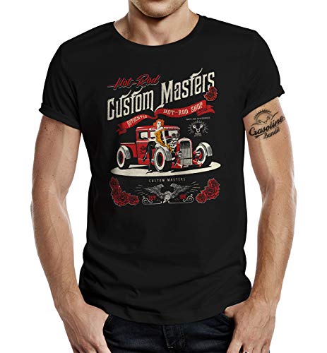 Rockabilly Hotrod Racer T-Shirt: Hot-Rod Shop L von Gasoline Bandit