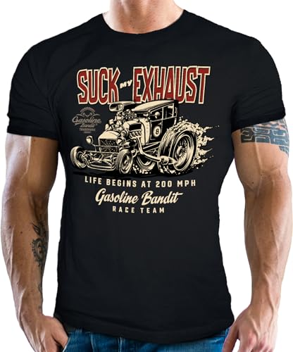 T-Shirt für Hotrod US-Car Muscle-Car Fans - Life Begins at 200 MPH Racing Team von Gasoline Bandit