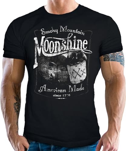 T-Shirt für Hotrod US-Car Muscle-Car Fans: Moonshine von Gasoline Bandit