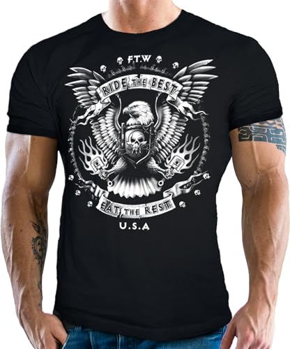 T-Shirt für Motorradfahrer und Biker: Ride The Best Eat The Rest von Gasoline Bandit