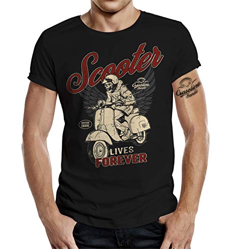 T-Shirt für Scooter Motorroller Fahrer von Gasoline Bandit