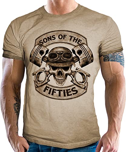 Gasoline Bandit Original Biker Racer Motorrad T-Shirt: Sons of The Fifties - Vintage Retro Style von Gasoline Bandit