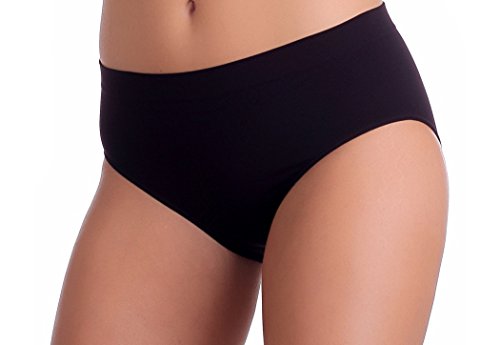 Gatta Bikini Queenie - Underwear Seamless Bikini Slip Pantie - 3er Vorteilspack - Größe L (42-44) - Black-schwarz von Gatta